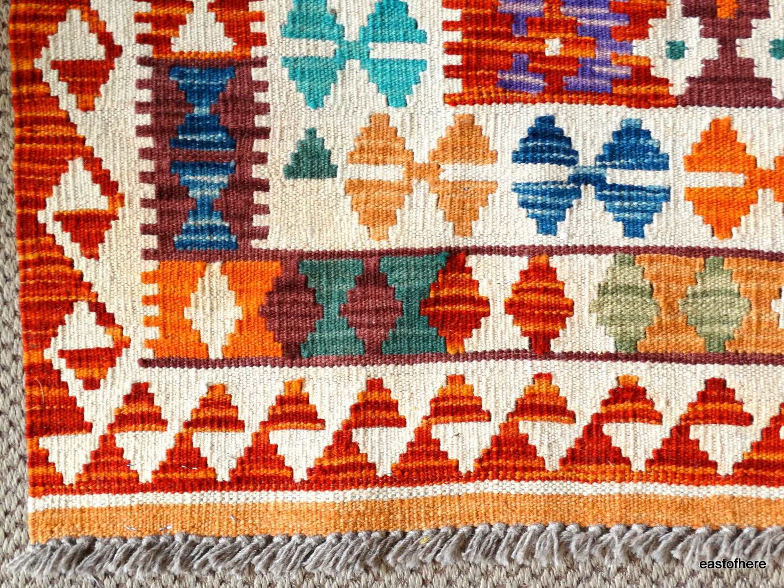 Afghan Kilim (240 x 177cm) - eastofhere