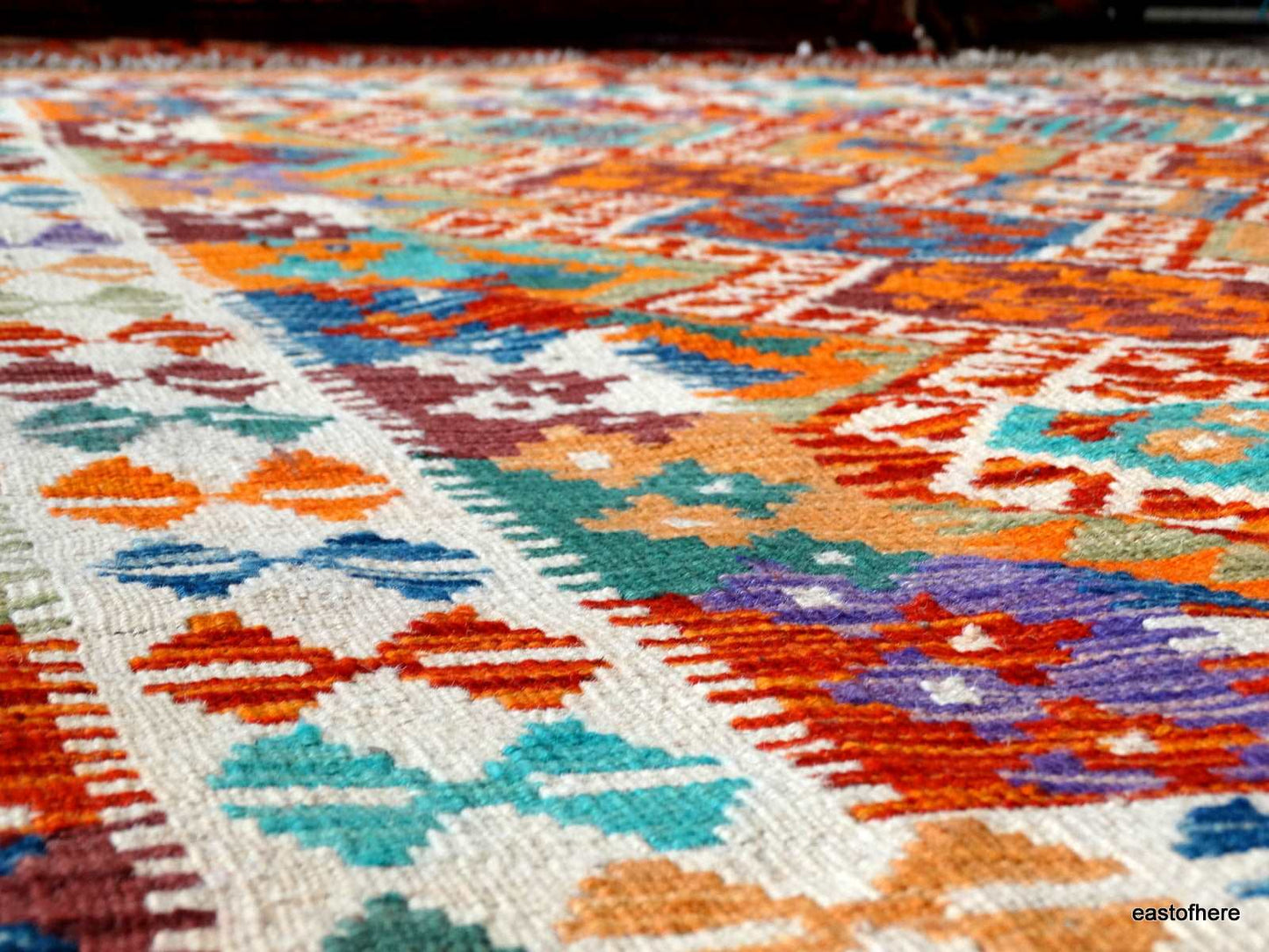 Afghan Kilim (240 x 177cm) - eastofhere