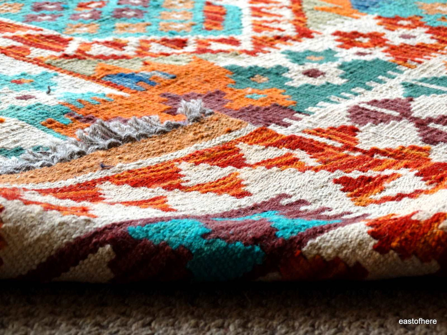 Afghan Kilim (240 x 177cm) - eastofhere