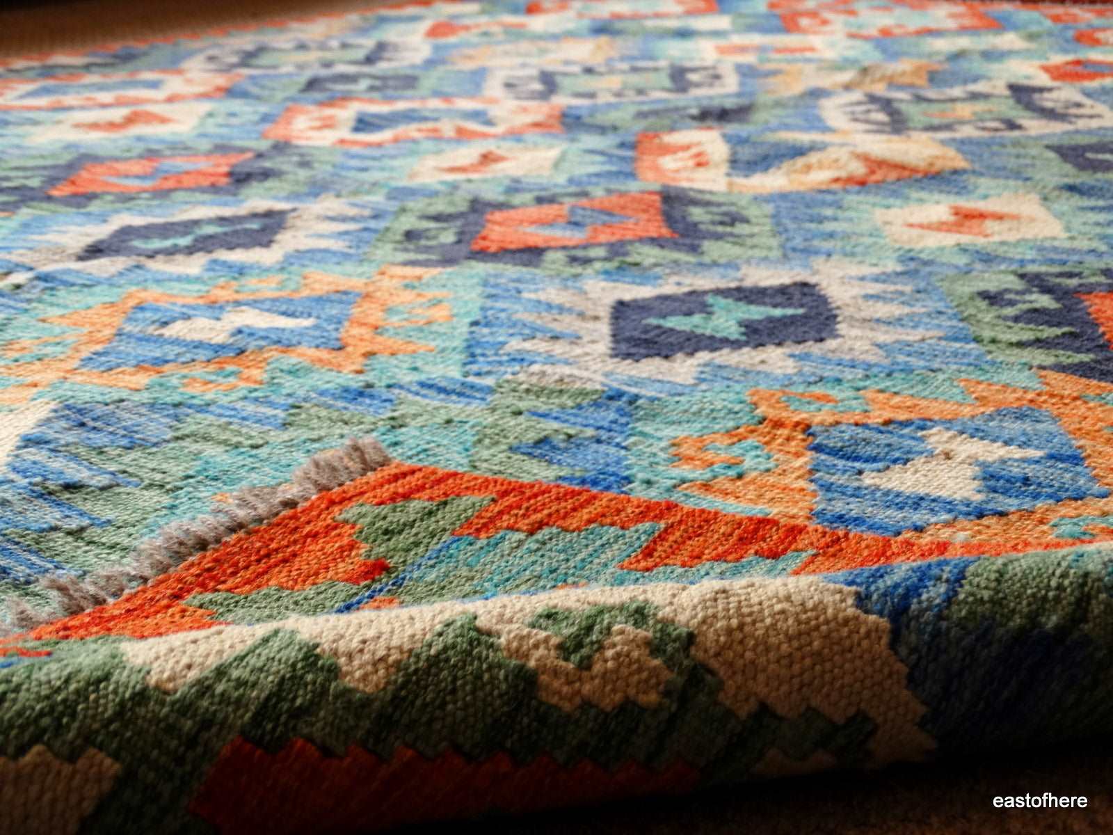 Afghan Kilim (234 x 168cm) - eastofhere