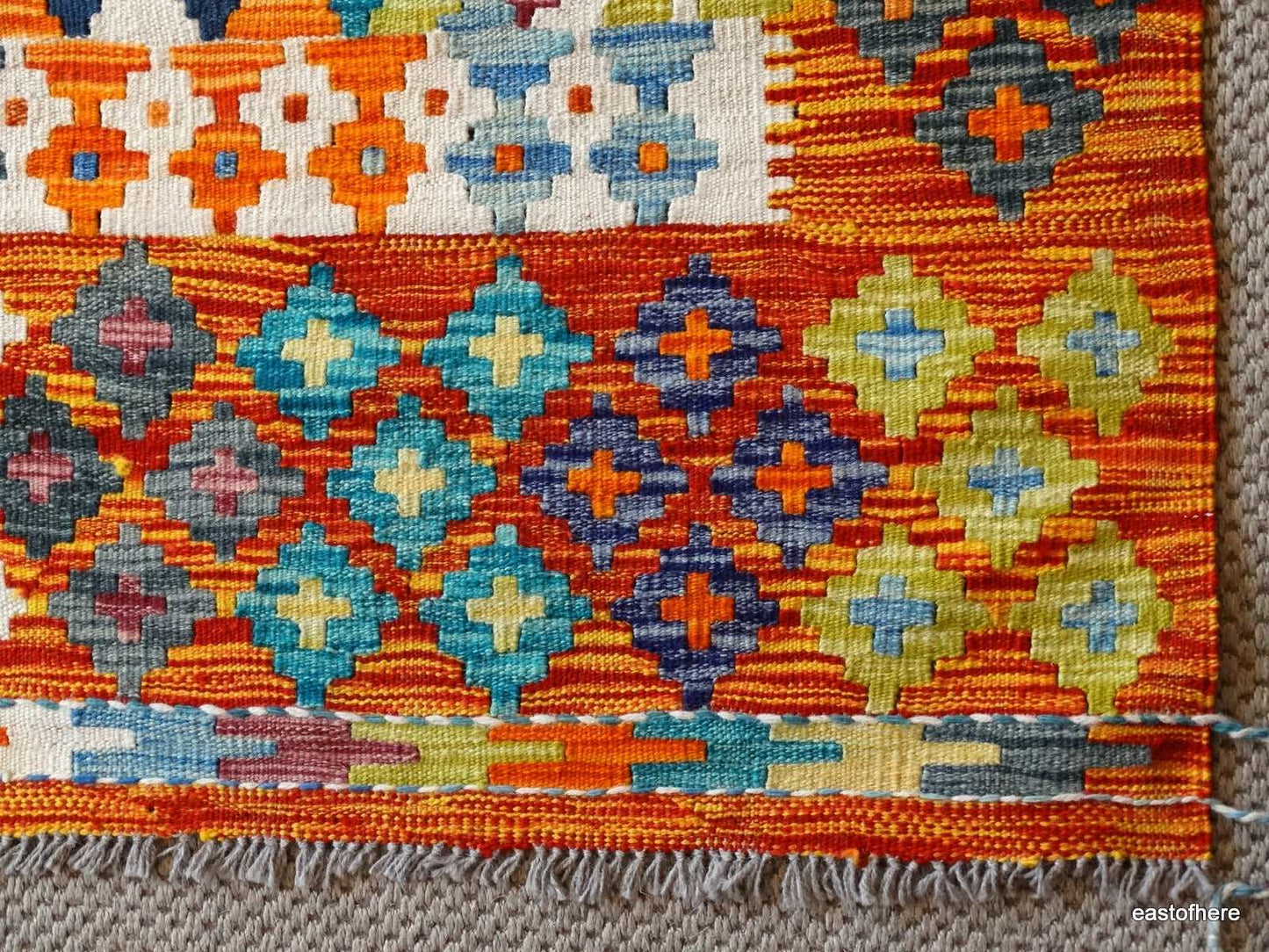 Afghan Kilim (243 x 183cm) - eastofhere