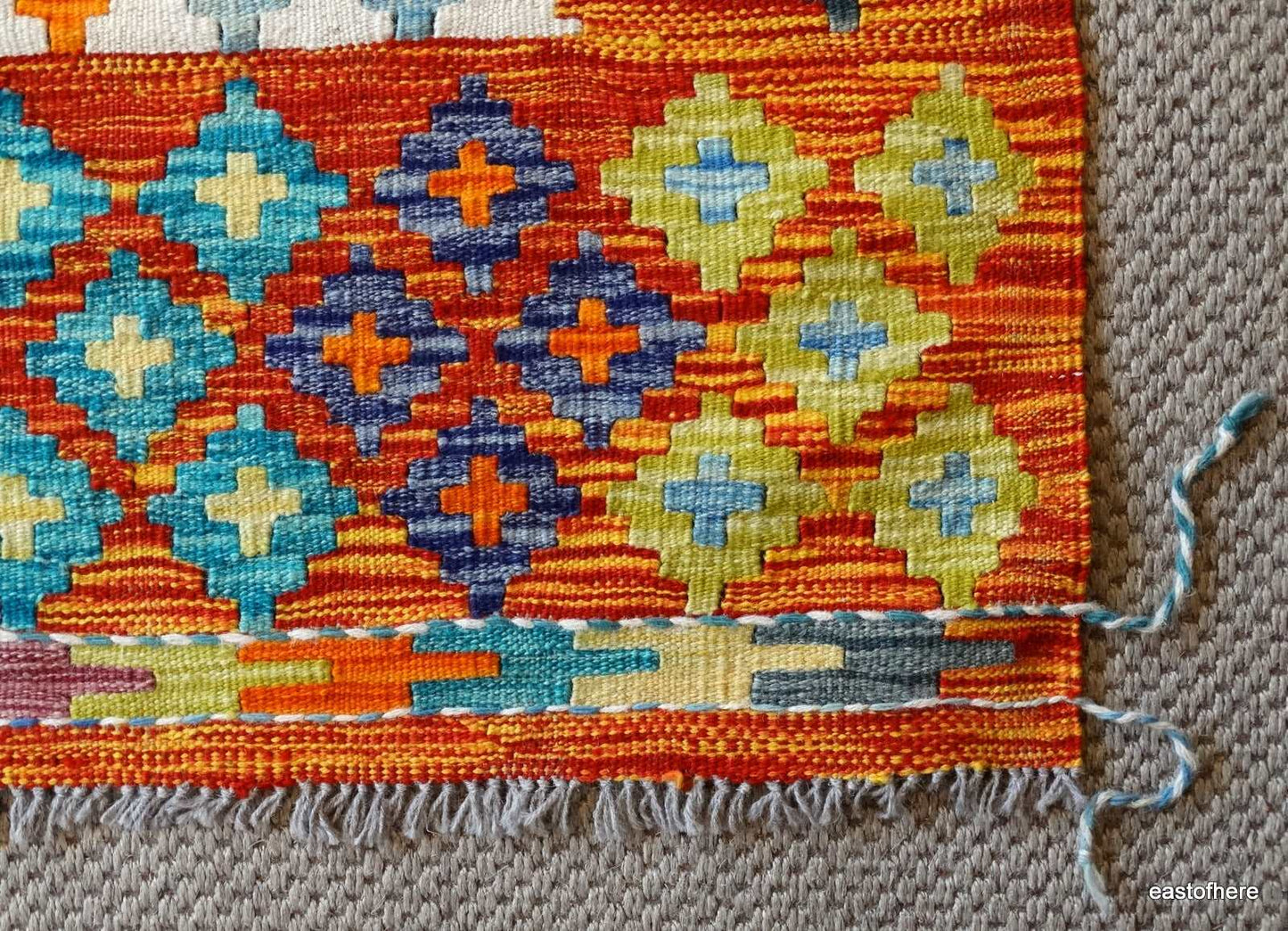 Afghan Kilim (243 x 183cm) - eastofhere