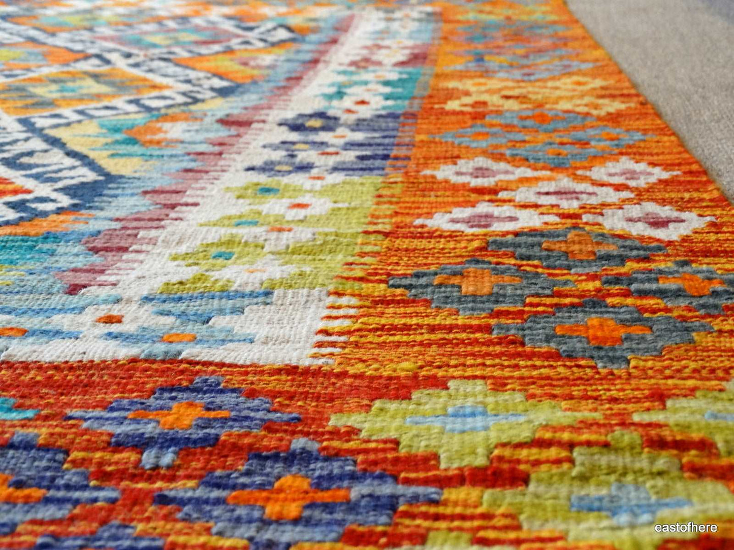 Afghan Kilim (243 x 183cm) - eastofhere