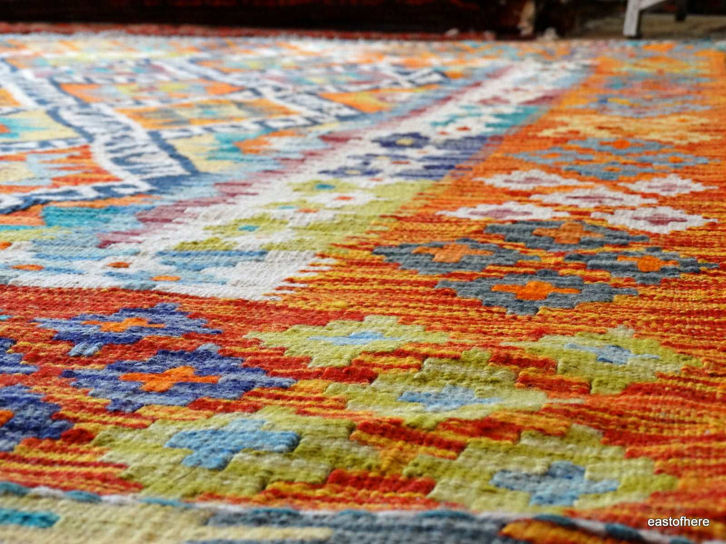 Afghan Kilim (243 x 183cm) - eastofhere