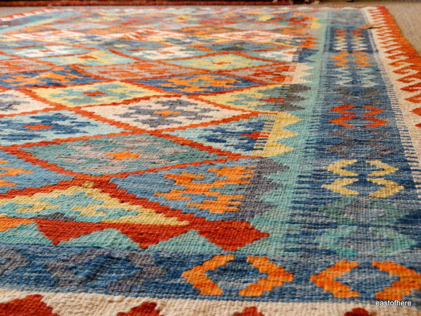 Afghan Kilim (248 x 159cm) - eastofhere