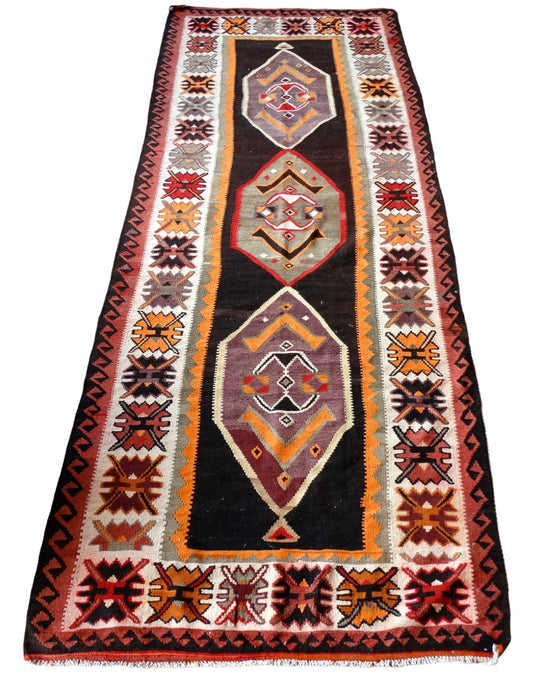 Vintage Iranian Kilim Runner (410 x 153cm) - eastofhere