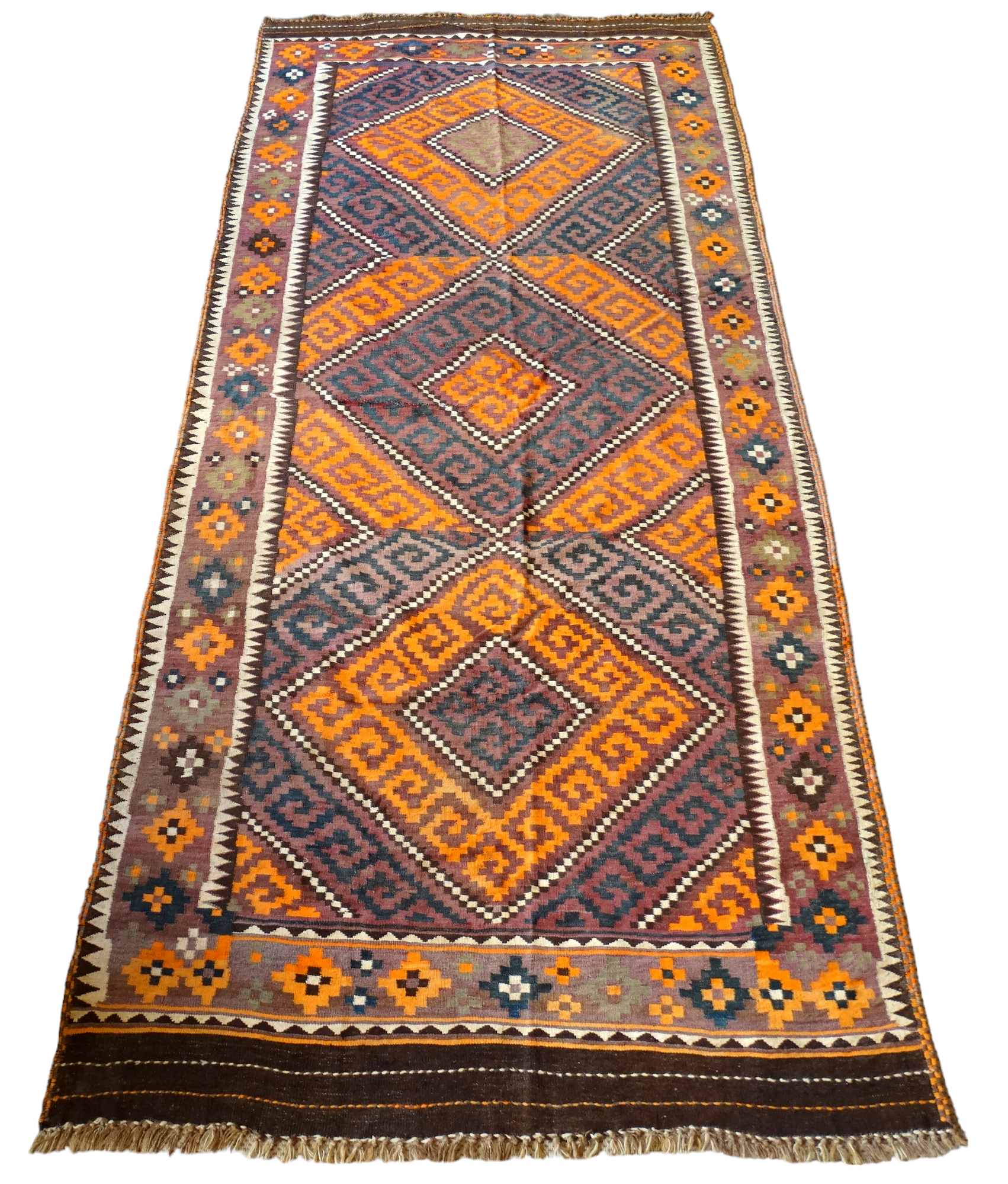 Vintage Iranian Kilim Runner (400 x 182cm) - eastofhere