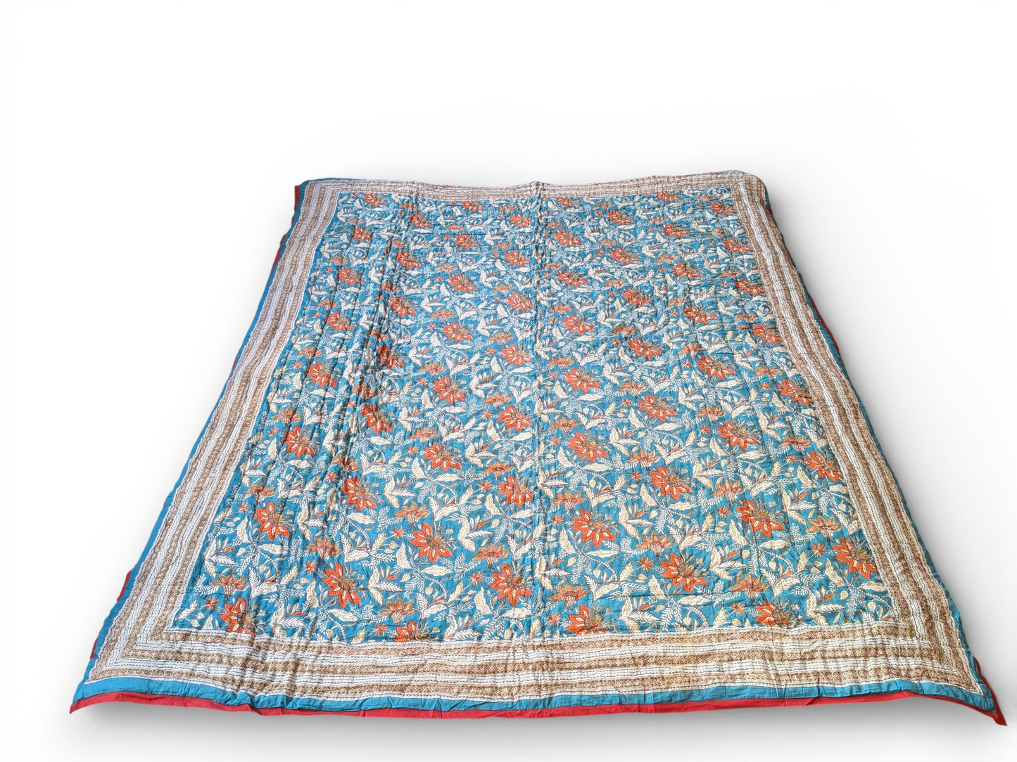 Floral patterned fabric on a white background