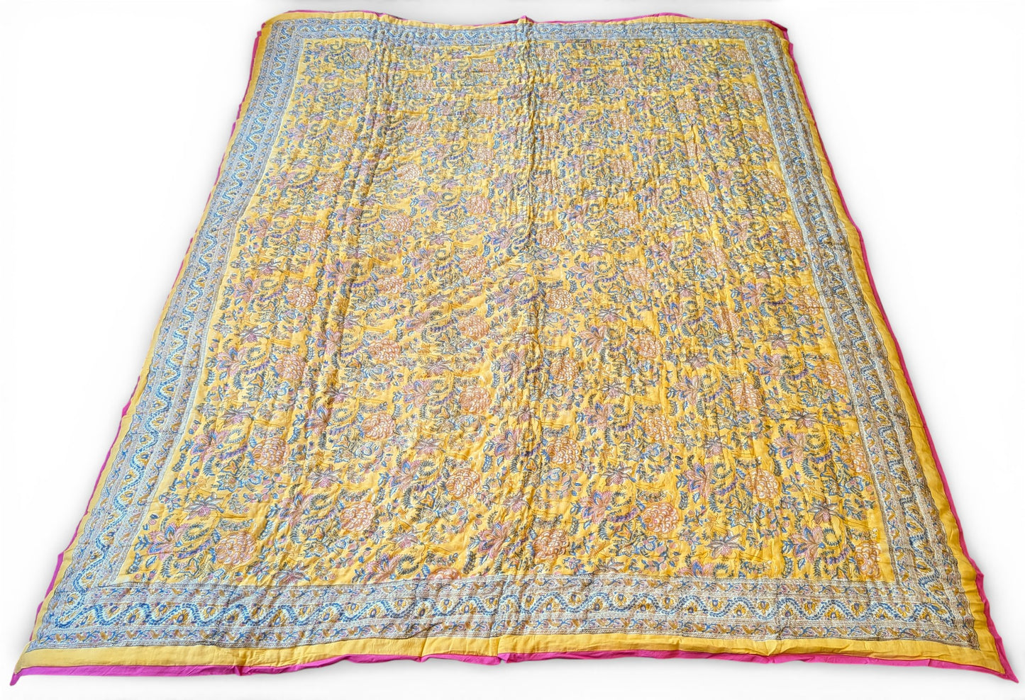 Colorful patterned fabric on a white background