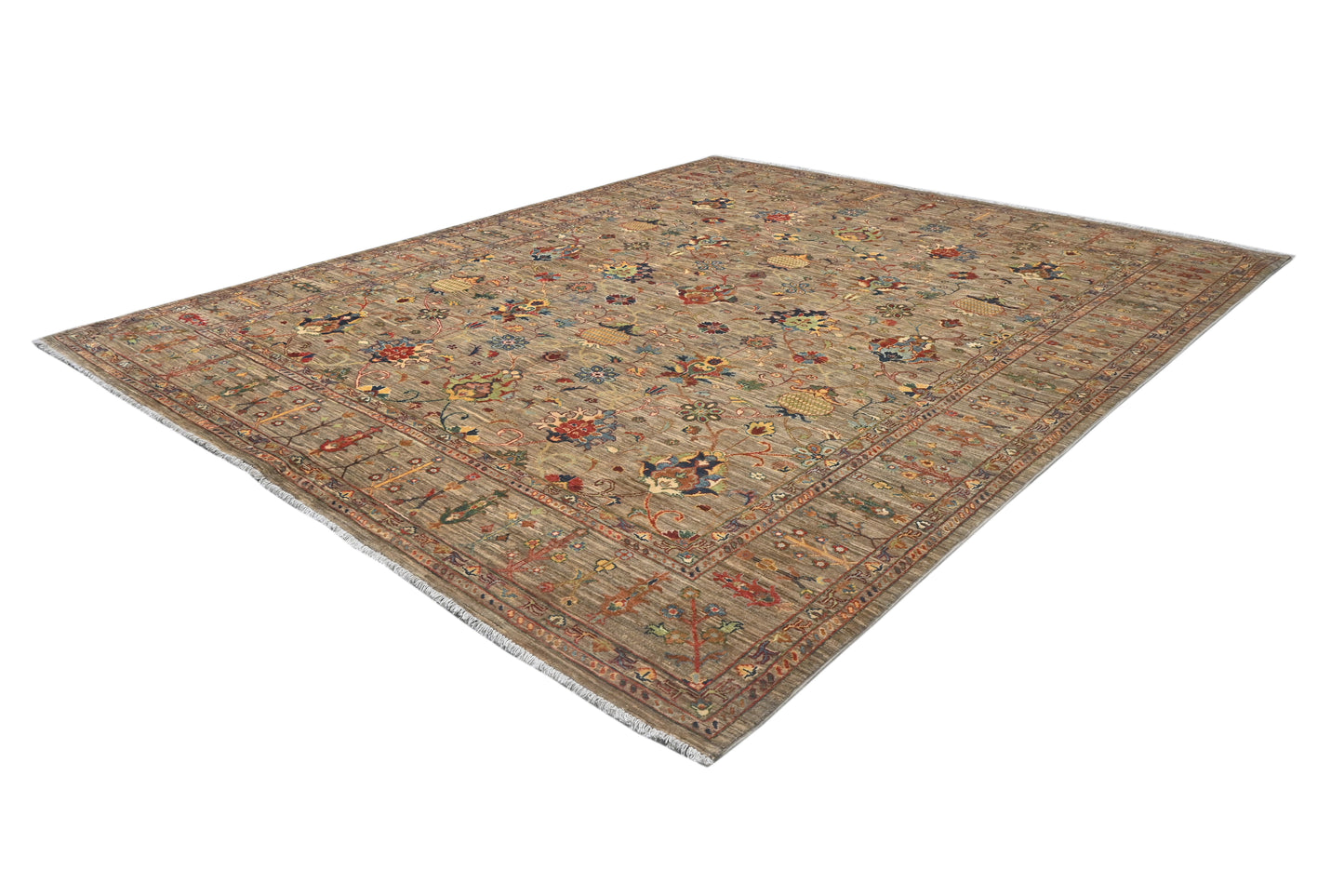 Rectangular rug with a pattern on a white background