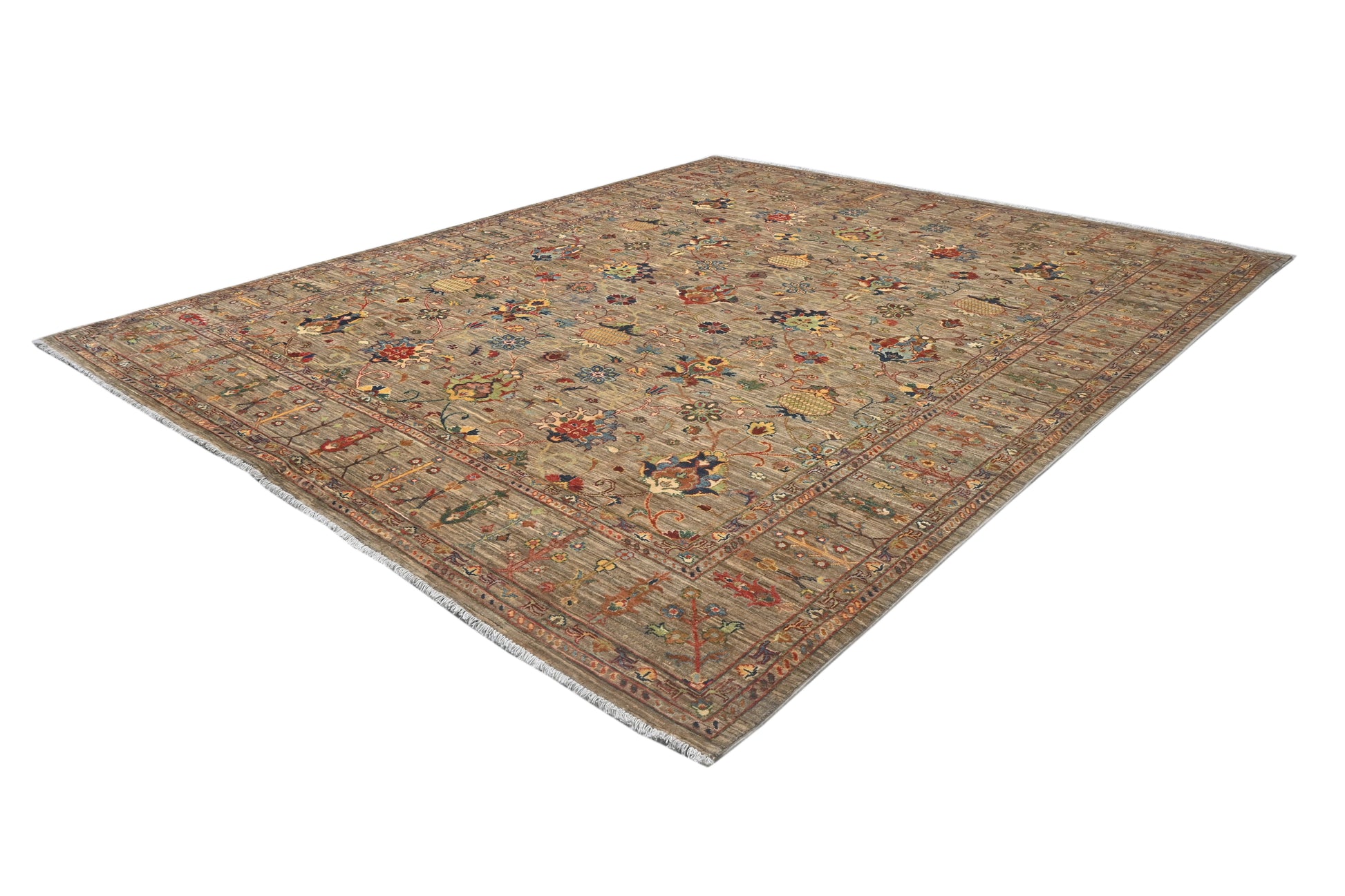 Rectangular rug with a pattern on a white background